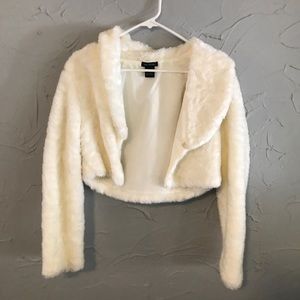 Faux fur white wrap